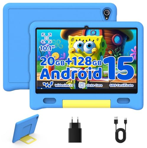 Laptok Tablet para Niños Tablet Infantil de 10 Pulgadas Octa Core con 20 GB de RAM, 128 GB de ROM, TF de 1 TB, Android 15, Wi-Fi 6/BT 5.3, Widevine L1, 5000 mAh, Control Parental