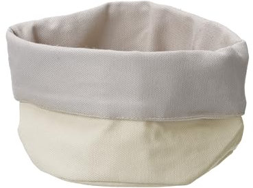 HENDI Brottaschen, rund, strapazierfähig, Brotkorb, Brotmulde, Brotkörbchen, Brötchenkorb, ø250x(H) 160mm, Baumwolle, beige/grau