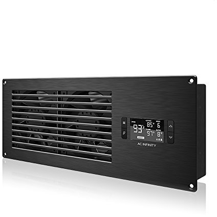 AC Infinity AIRFRAME T7-N Black, High-Airflow Cooling Fan System 16, Intake Airflow, for AV Equipment Rooms, Closets, and Enclosures