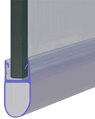 Shower or Bath Screen Door Seal | Fits 4, 5 or 6mm Glass | Round Bubble Shape Seals Gaps of Up to 12mm | 80cm, 90cm, 140cm, 2m or 2.6m Long | SEAL003 (200cm, Clear)