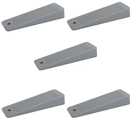 5 x sossai® Türkeil | TSK95 | Türstopper (5 Stk.) aus Hartgummi | Farbe: Grau