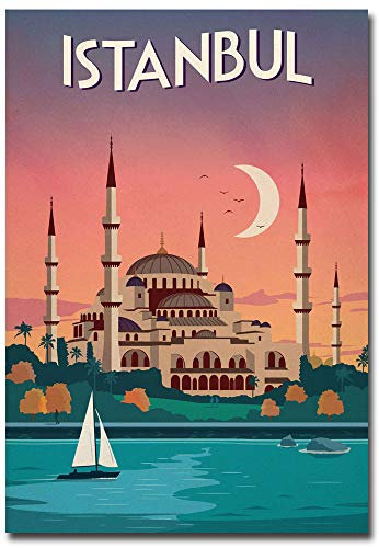 Istanbul Travel Vintage Art Refrigerator Magnet Size 2.5 x 3.5