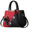 NICOLE & DORIS Handtaschen Damen modische Damenhandtaschen taschen Damen Umhängetaschen mit Blumenmuster Spleiß Farbe Weinrot