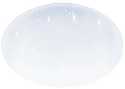 EGLO Deckenlampe Pogliola-S, Ø 50 cm, Kristalleffekt LED Deckenleuchte, 1 flammige Wohnzimmerlampe aus Stahl und Kunststoff, Lampe weiß, Kinderzimmerlampe, Küchenlampe, Bürolampe, Flurlampe Decke