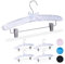 Relaxdays Satin Kleiderbügel im 5er Set, gepolstert, Vintage, verstellbare Clips, drehbarer Haken, 38 cm breit, weiß