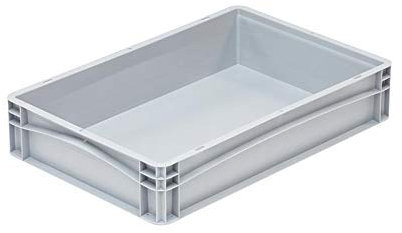 Allpax Euronorm Stapelbehälter Industrie (grau) - 600 x 400 x 120 mm - Handgriffe geschlossen - 23,9 Liter - stapelbar, recyclebar - Verschiedene Ausführungen und Größen