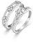 Yaresul Bague d'Eternité en Argent Sterling 925 pour Femme Bague Trèfle en Zircone Cubique Taillée en Princesse, Bague Faux Diamant pour Elle