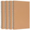 Skycase 4 Stück A5 Spiral Notizbuch,Spiralblock Notizbücher, Notizblock mit Spiralbindung,A5 liniert Tagebuch,Ringbuch Notizblock für Reisen Memos Büro Schule,120 Seiten/60 Blatt,201x140mm,Braun