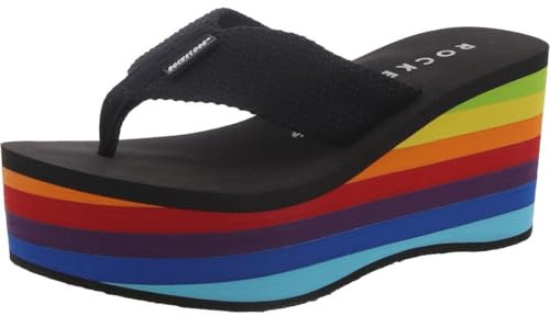 Rocket Dog Women's Crush Heeled Sandal, Rainbow Black, 7 UK