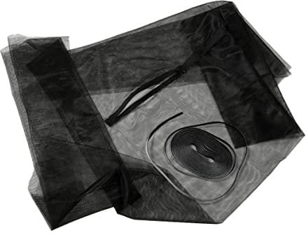 GARDINIA Mosquitera para ventanas de techo, cremallera en el área del mango de la ventana, mosquitera sin perforación, con cinta de velcro, se puede cortar a medida, gasa, 150 x 180 cm, color negro