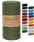 Likeecords Makramee-Schnur 2 mm x 220 Yards, farbiges Makramee-Seil, Baumwollseil, Makramee-Garn, Bunte Baumwoll-Bastelschnur zum Aufhängen, Pflanzenaufhänger, Basteln, Stricken (Armeegrün)