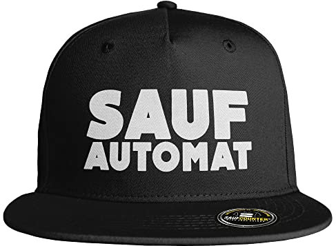 SAUFCOUNTER MARK YOUR DRINKS Saufautomat Snapback Cap lustige Snapback mit Trinkspruch voll dicht Malle Saufen besoffen Bier Alkohol Party Saufi (10 Farbvarianten), Farbe: Schwarz/Schwarz