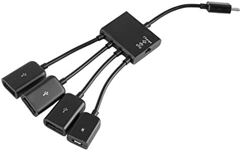 Câble hôte Micro USB vers 2X Type A Double USB Femelle Adaptateur OTG Convertisseur Hub Chargeur d'alimentation Câble hôte Lecteur de Carte Convertisseur