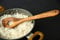 Olive Wood Pointed Stirring Rice Cooking Spoon with Hole 30 cm, Natural, Handmade, bio, Kitchen Utensils,Gift