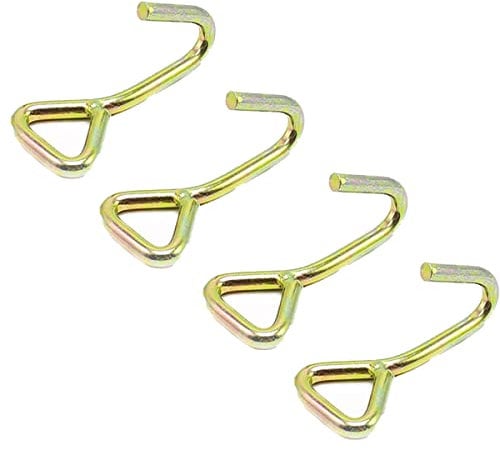 Confezione da 4 ganci a cricchetto, robusti ganci di ricambio per cinghie di fissaggio a rachet e cinghie a cricchetto, gancio singolo J 25 mm x 800 kg