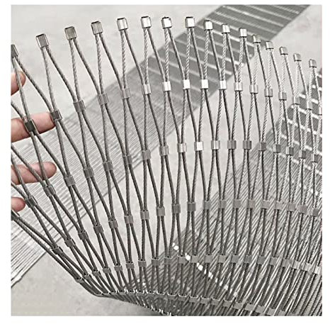 LXBAMKEA Flexible Acero Inoxidable Red De Cuerda Alambre, Resistencia Al Impacto Red De Malla Cable, Ventana Balcon Red Anticaída, Valla De Campo De Fútbol De Granja Red Protección (Color : Silver,