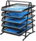 Sliding Paper Organiser, Wire Mesh Letter Tray, Metal Magazine File Desk Storage, A4 Filing Trays for Office & Home (5 Tiers)