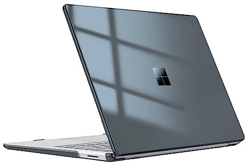 Fintie Case for 15 Inch Microsoft Surface Laptop 5 4 3 with Metal Keyboard (Model: 1872/1873/1953/1979)- Protective Slim Snap On Hard Shell Cover (Ccrystal Black)