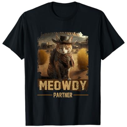 Meowdy Partner Country Music Katze Cowboyhut Western Cat T-Shirt