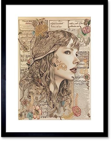 Artery8 Upcycled Music Book Page Singer Portrait Illustration Artwork Framed Wall Art Print 9X7 Inch