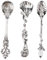 Juego De Cubiertos Tallados Vintage De 3 Piezas Cuchara De Café De Aleación De Zinc Retro Cucharadita Cucharas Para Café Azúcar Postre Pastel Fruta Ensalada Cubiertos