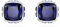Swarovski Birthstone Ohrstecker, Kissenschliff, September, Blau, Rhodiniert