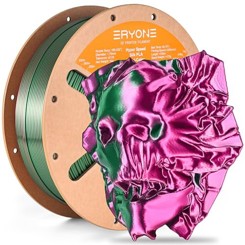 ERYONE High Speed Filament Silk Dual Color 1.75mm +/- 0.03mm, 3D Printing PLA Pro Filament Fit Most FDM Printer, 1kg (2.2LBS) / Spool, Red & Green