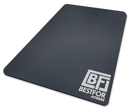 Bestfor 180x122cm Extra Large Yoga Cushioned 8mm Foam Mat with Exercise Chart, Fitness, Rehabilitation, Therapy Work Out by Men and Women at Home, Gym on The Move Roll-Up