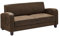 Vente-unique-Club-Sofa 3-Sitzer - Mikrofaser - Braun - Vintage-Leder-Optik - Madie II