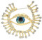 Broche bijou oeil de la providence soleil dieu, acier doré.