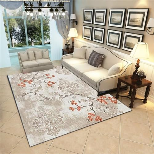 Tapis Chambre Bebe Fille Tapis Chambre Bebe Fille Tapis Décoratif À Motif Imprimé Classique, Antidérapant Et Résistant Aux Taches, Pour Salon, Chambre À Coucher, Chevet 140X200Cm Gris Tapis Garcon Cha