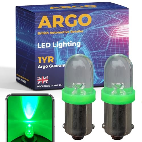 Argo 233 Ba9s Led Bulbs Xenon Green 12v Car Light Bulbs Car Interior 433 T4W Super Bright Upgrade Projector Lens Map Dome Van Side Marker Light Side Light Bulb