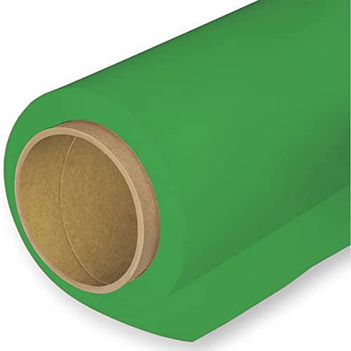 BOLLUMA Seamless Background Paper Backdrop 1.35x10m / 4.4x32.8ft, Chroma Green, 54, Photo Studio Backgrounds Paper Roll for Portrait, Product, Pet, Family Photography Shooting, Video Filming