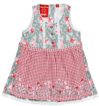 Bondi Baby Mädchen Dirndl Blumenallover 86846 | Grün Rot