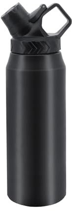 Seahelms Insulated Water Bottle 950 ml Stainless Steel Sports Water Bottle Double Wall Steel Water Bottles Leakproof Wide Mouth Cap,Keeps Hot and Cold - Great for Hiking & Biking (Black)