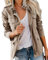Imily Bela Übergangsjacke Damen Leichte sommerjacke Herbst Stehkragen Jacket Boyfriend Parka Sommerjacke Elegant leichte Jacke Kurzmantel(khaki，XXL)