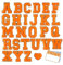 SagaSave 54Stk Chenille Buchstaben Aufnäher A-Z Set, Aufnäher zum Aufbügeln Alphabet Stickerei Patches für DIY-Kleidung, Stoff, Taschen, Hüte, Rucksäcke (Orange)