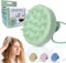 ETISEN, Massaggiatore capelli in silicone, shampoo a secco, spazzola capelli ricci e lisci, massaggiatore testa per stimolare la crescita del cuoio capelluto (verde)