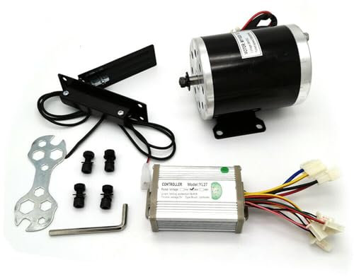 HOARLICN 800w 36v Bürstenmotor, Brush Motor Steuergerät Pedal Gokart Dc Bürstenmotor Umbausatz mit Regler + Pedal Nenndrehzahl 2800 Rpm Geeignet für Go-Karts, Roller, E-Bikes