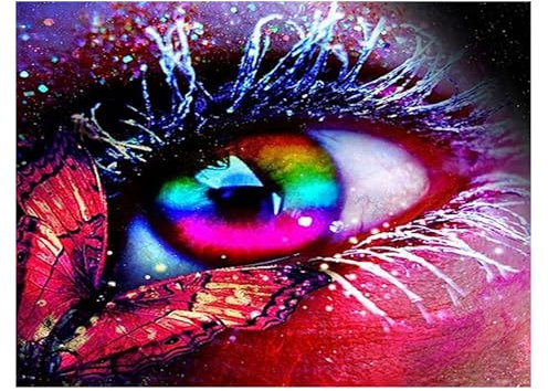ParNarZar Diamond Painting Set für Erwachsene Augen Schmetterling 35x45cm Klein Eckige Steine vollbild set für Küche, Speisesaal, Wohnstub, Schlafzimmer, Eingangshalle, Treppe