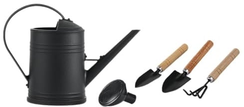 predolo Gießkanne mit Langer Öffnung, Moderne Gießkanne, Sprinklertopf für Gartenblumen, Schwarz