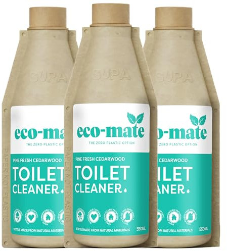 Eco-Mate - Pine Fresh Cedarwood Toilet Cleaner - 500ml (Pack of 3) - Eco Friendly - 100% Plant-Based Non-Bleach Toilet Cleaner - Naturally Removes Limescale - Fresh Woodland Fragrance