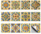 CHGCRAFT 36 Stück Retro-Gelbe Mandala Fliesenaufkleber Fliesenaufkleber 10x10cm,Wasserdicht, Selbstklebende Quadratische Wandaufkleber Für Die Dekoration von Küche