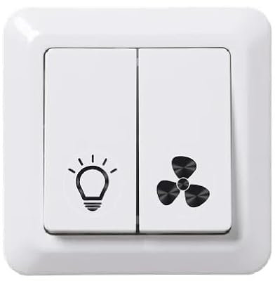 Light Symbol Sticker and Fan Symbol Sticker, Self-Adhesive, Decorative, Decal (RMT5/1) (10 x 10 mm)