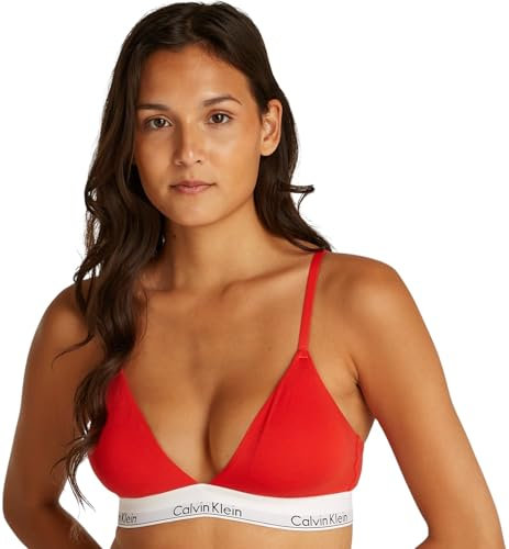 Calvin Klein Women’s Triangle Bralette with Removable Padding, Red (Molten), XS