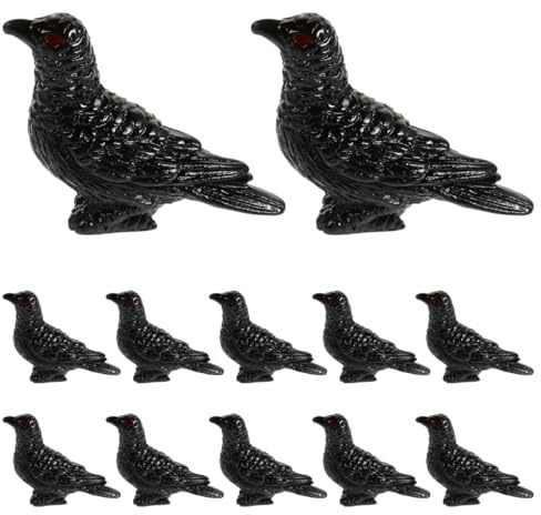TOYANDONA 12stücke Teiliges Miniatur Krähen Figuren Für Garten Dekoration Resin Vögel Für Mikro-landschaften Und Sandkästen Für Halloween Und Festliche Anlässe