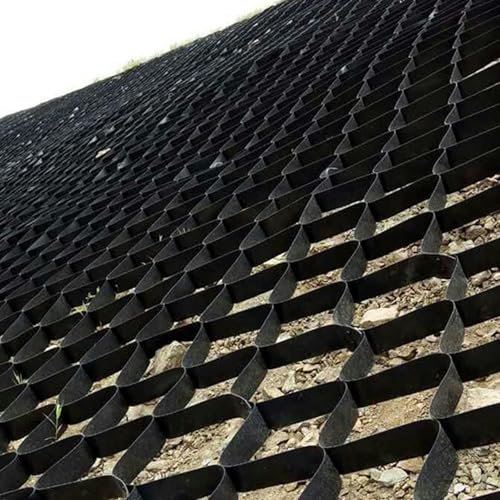 GFXYQPDNV 2 Inch Tall Ground Grid Stabilizer Gravel Driveway Grid for Support Slope Dirt Soil Muds Subgrade Wet Clay Area, Easy to Install, Permeable(1x1 m/3.3x3.3 ft)-1