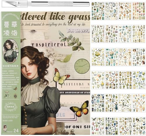 749 Stück Scrapbooking Sticker Set Scrapbooking Aufkleber Scrapbook Stickers Scrapbook-Aufkleber Scrapbooking Zubehör Aufkleber Sticker Fotoalbum für Sammelalbum, DIY Fotoalbum,Tagebuch Notizbuch