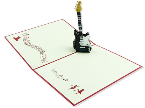 Musiker Geschenke 3d Karte, 1 StüCk 3d Pop-Up Gitarre Adventskalender Gitarre,Gitarre Geburtstagskarte,GlüCkwunschkarte,Abschlusskarte,Ermutigungskarte FüR Kinder