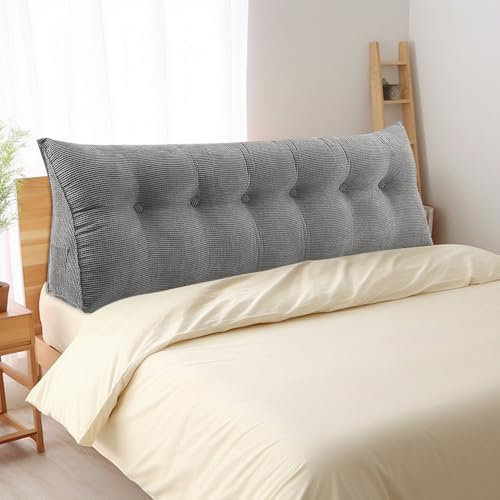 OHMG 180CM Rückenkissen,Lesekissen Für Bett Und Sofa,Praktisches Seitenfach,Removable Cover,Keilkissen, Rückenpolster für die Wand,Sitzkissen,Wandkissen,Kissen Bett Rückenkissen